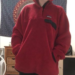 Red Patagonia Re-tool Snap Pullover